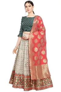 Nuevo Mujer Imitación Seda Lehenga Choli De (Lehenga-Stitched, Blouse-Unstitched - Picture 1 of 3