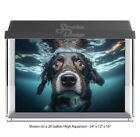 Dog White Black Swimming Polyester Fish Tank Glass Backdrop Aquarium Background