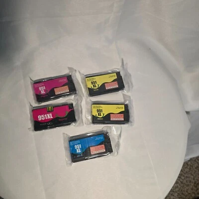 Paquete de 5 cartuchos de tinta compatibles con HP 951XL - cian, magenta, amarillo - nuevos precintados Foto 1 de 4