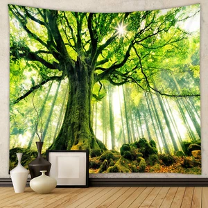 Grandi alberi sotto il sole scenario naturale camera da letto da appendere a parete arredamento casa arazzo - Foto 1 di 7