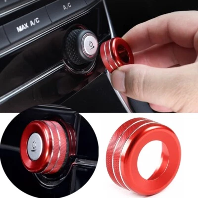 Anillo de ajuste de perilla de volumen rojo de aleación de aluminio para Jaguar XE XF F-PACE Foto 1 de 4