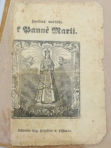 Antique 18th Century Woodcut Czech Prayer Leaflet - Picture 1 of 3