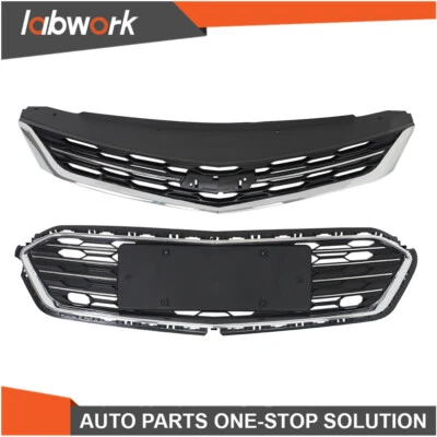 Parrilla superior e inferior delantera Labwork para Chevrolet Cruze 2016-2018 negra 2 piezas Foto 1 de 4