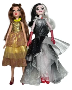 2 Muñecas de Moda Disney 11" Villanos y Princesas Estilo Serie Cruella DeVil Belle - Imagen 1 de 7