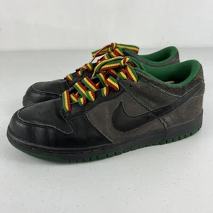 Nike Dunk Low Rasta Jamaica Black Sneaker Shoes Men's Size 8.5 304714-909 Rare - Picture 1 of 7