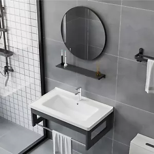 24" Floating Bathroom Vanity w/ Ceramic Sink Combo Set Floating Bathroom Cabinet - Picture 1 of 9