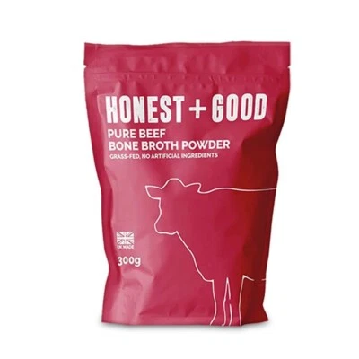 HONEST + GOOD BONE BROTH POWDER - BEEF | 300g | UK Farm | 100% Natural | Grass Fed
