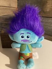 Dreamworks  Trolls World Tour Small Plush 8” Inch BRANCH Purple Hair Animal EUC