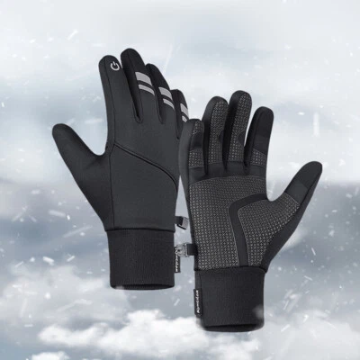 Guantes térmicos para clima frío calentador de pantalla táctil guantes de vellón para ciclismo esquí Foto 1 de 4