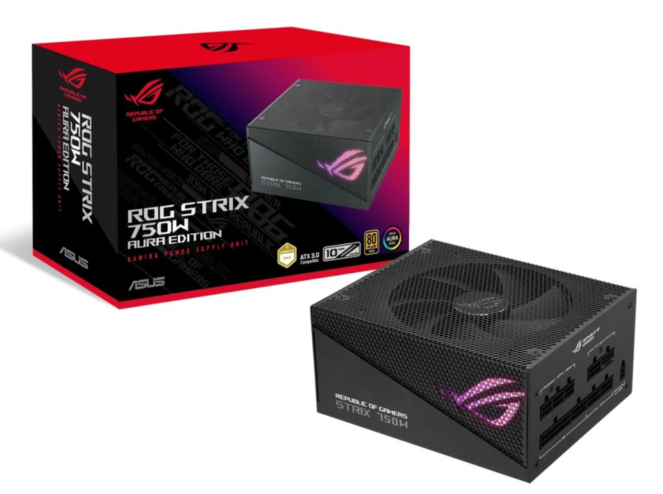 ASUS ROG-STRIX-AURA 750G GAMING ROG STRIX 750W Gold Aura Edition 80Plus Gold - Image 1 of 1