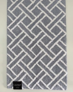 NWT LAUREN RALPH LAUREN Blue White 21" x 34” Cotton Bath Bathroom Rug Mat - Picture 1 of 4