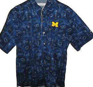Michigan Wolverines Tommy Bahama baseball Hawaiian  shirt Medium NEW !! NEW !!