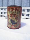 Vintage Hippo Tin quart oil paper label