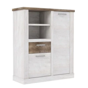 Highboard Durio 3 Pinie weiß 110x128x41 cm Schrank Wohnzimmerschrank Esszimmer - Bild 1 von 3
