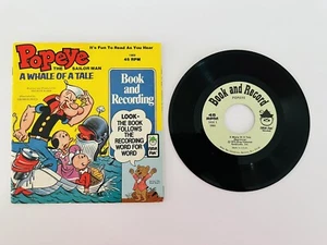 Popeye the Sailor Man A Whale of a Tale Book & Records 45 RPM 1979 Peter Pan - Picture 1 of 5