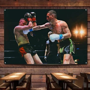 Boxing Fight Scene Posters and Prints Wall Art Tapestry Decorative Banner & Flag - Picture 1 of 5