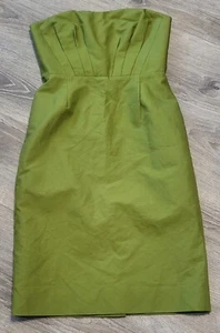 J Crew Para Mujer Ciprés Verde Vacaciones Sin Tirantes Forrado Talla 2 (Vestido de Muestra) - Imagen 1 de 15