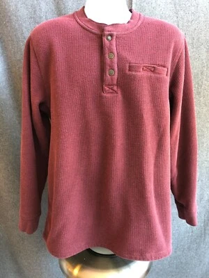 LL Bean длинным рукавом шерпа вафли флис глубокое вино 298104 мужской высокий Lg - Изображение 1 из 4