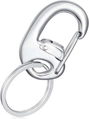 Carabiner Key Clip Stainless Steel Polished Fliplock - Imagem 1 de 4