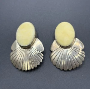 Southwestern Sterling Silver Clip on Earrings 925 W18 - Picture 1 of 10