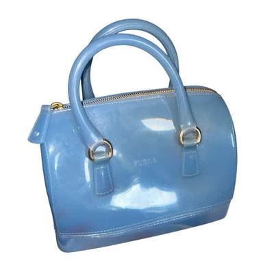 bolso furla azul dorado cremallera Foto 1 de 4