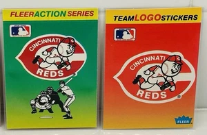 Lote de 2 pegatinas de tarjetas de béisbol Fleer 1990 y 1991 de los Rojos de Cincinnati - Imagen 1 de 2