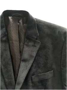 Chaps Men’s Black Corduroy Blazer 48R w/ Brown Suede Elbow Patches - Picture 1 of 16