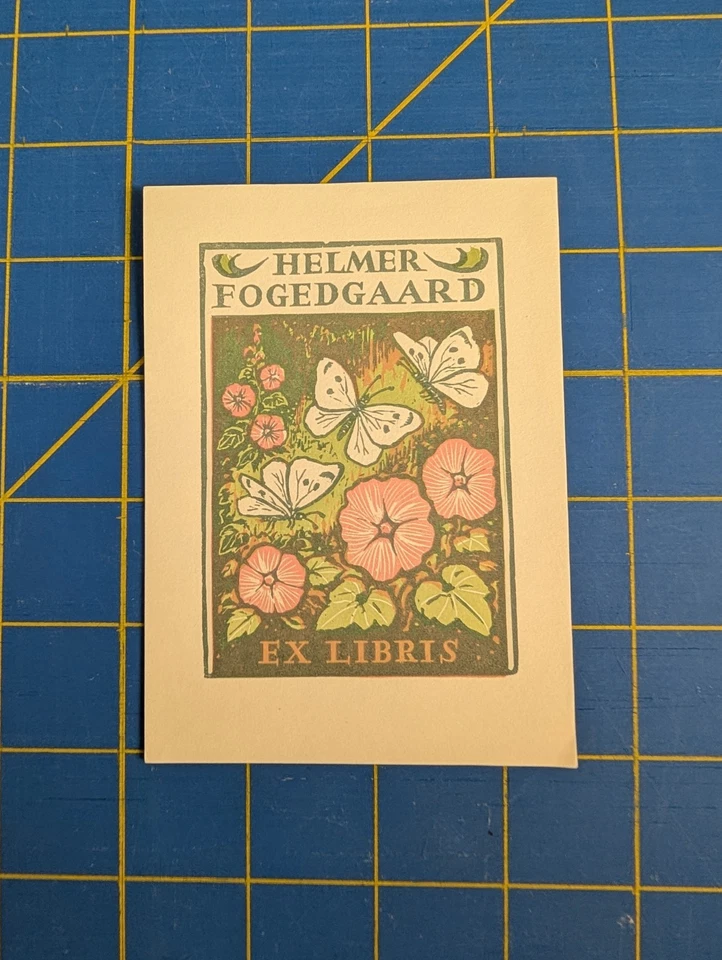 Ex libris Helmer Fogedgaard By Michal Florian (Artist) bookplate Foto 1 de 1