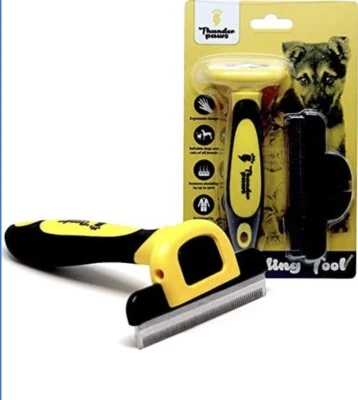 Thunderpaws Best Professional Deshedding Tool and Pet Grooming Brush D-Shedz