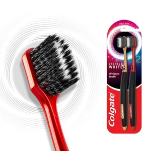 2 Pcs. Colgate Visible White O2 Radiant White Smile Toothbrush free shipping - Picture 1 of 7