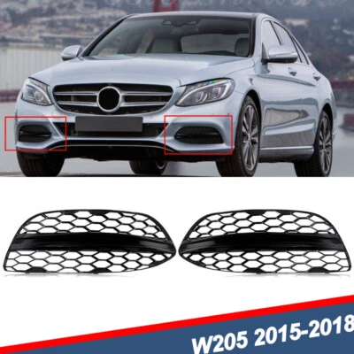 For Mercedes Benz W205 2015-2018 2x Fog Light Air Vent Grille Covers Front Lower Foto 1 de 4