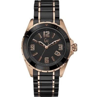 Reloj suizo para hombre Guess Collection cerámica negra oro rosa dos tonos X85011G2S Foto 1 de 4