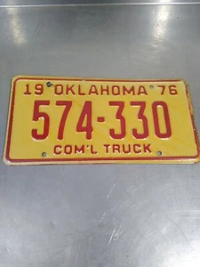 1976 OKLAHOMA Com'l Truck License Plate 574-330 - Picture 1 of 2