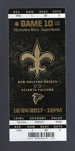 2017 DREW BREES 70,000 YARDS FALCONS @ NEW ORLEANS SAINTS NFL FULL TICKET - Picture 1 of 1
