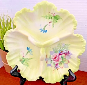 Vintage Hand Painted Lefton China 3 Compartment Candy/Nut Dish - Picture 1 of 8