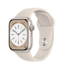 Apple Watch Serie 8 GPS 41mm Cassa Alluminio Starlight Cinturino Sport MNP63 - Afbeelding 1 van 4