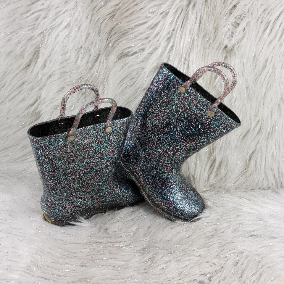 Botas de lluvia impermeables sin cordones negras brillantes Western Chief para niños talla 10 Foto 1 de 4