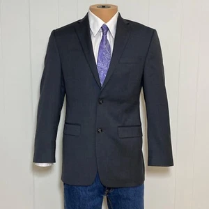 Calvin Klein Blazer 36R Charcoal Gray Speckled Wool 2B Double Vented Jacket NWOT - Picture 1 of 17