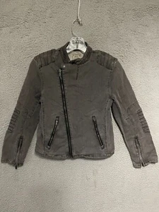 Polo Ralph Lauren Jean Jacket Girls Size Medium Gray Zip Up Denim Long Sleeve - Picture 1 of 5