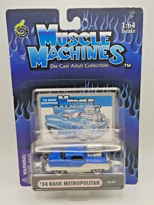 Muscle Machines Blue '54 Nash Metropolitan 2003 diecast 1:64 ¡NUEVO EN PAQUETE!! Foto 1 de 4