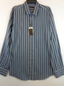 QUIETI Hemd Herren 100 % FEINE BAUMWOLLE L/S Kleid XXL blau neu mit Etikett $ 115 - Bild 1 von 12