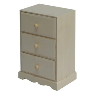 Boyle Craftwood Storage Chest Craft Activity Wooden 12x19cm Organiser/3 Drawers - Picture 1 of 3