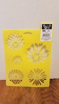 Daisy Daisies 模板 5 种风格花卉模板油漆艺术工艺全新 7 x 9 英寸  — 第 1/2 张图片