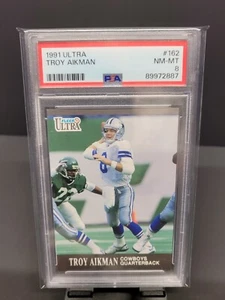 Fleer Ultra 1991 - Troy Aikman #162 PSA 8 - Imagen 1 de 2