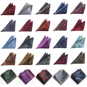 Men’s Stylish Floral Paisley Handkerchief Wedding Party Hanky Pocket Square HOT - Picture 1 of 29