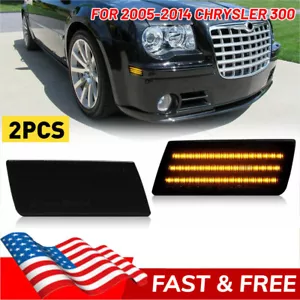 SMOKED LENS LED FRONT SIDE MARKER LAMPS LIGHTS for 2005-2014 CHRYSLER 300 USA - Bild 1 von 13