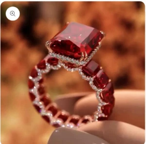 Natürlicher Rubin Hochzeitstag Ring Sterlingsilber Metall roter Rubin Edelstein - Bild 1 von 12