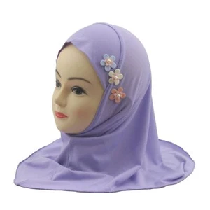 Kids Girls Hijab Amira One Piece Scarf Muslim Islamic Headscarf Wrap Shawls 2-6Y - Picture 1 of 49