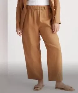NWT - Quince Women's 100% European Linen Pants Golden Brown XS - Picture 1 of 5