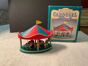 Hallmark 1990 Merry Miniatures Carousel Set w/Elephant Lion Horse Camel Bear - Picture 1 of 8
